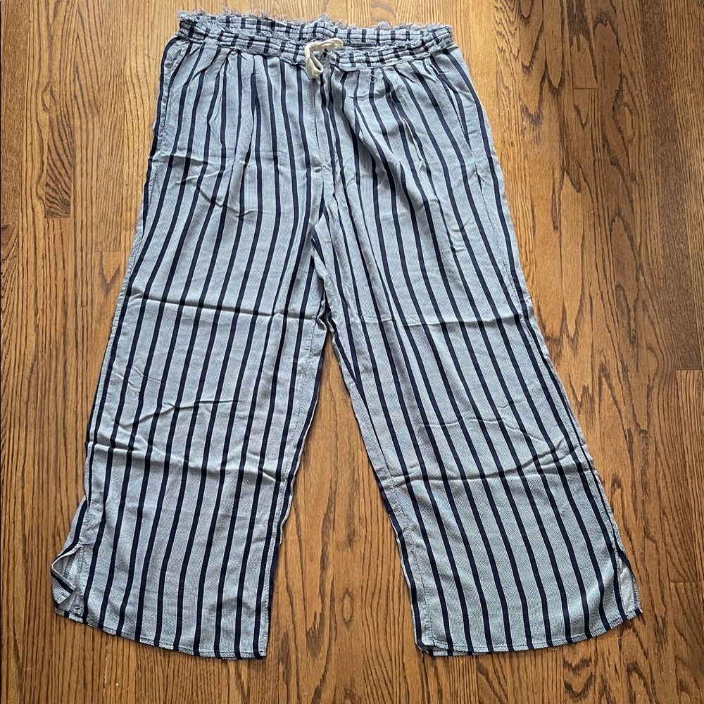 Free People Striped Wide-Leg Pants